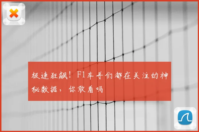极速狂飙！F1车手们都在关注的神秘数据，你敢看吗